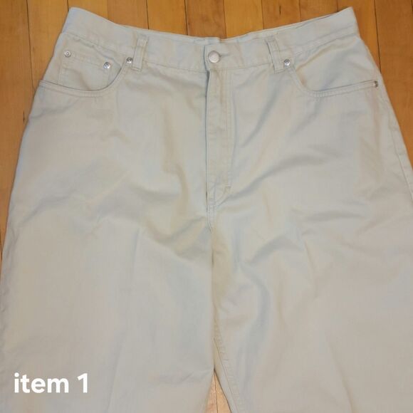 Eddie Bauer Lot Of 2 Women's Chino Pants Size 18 Cream & Sand  Classic Casual - Picture 3 of 16